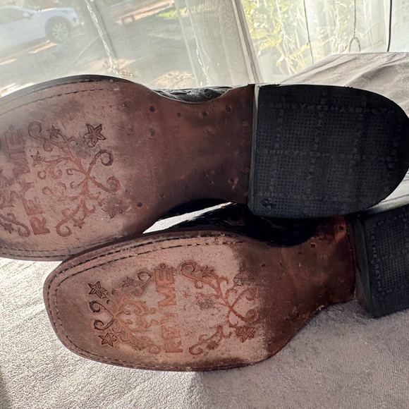 REYME  Leather Cowboy Boots – Floral Tooled Brown Size 25 US / Women’s 8) - Picture 6 of 9